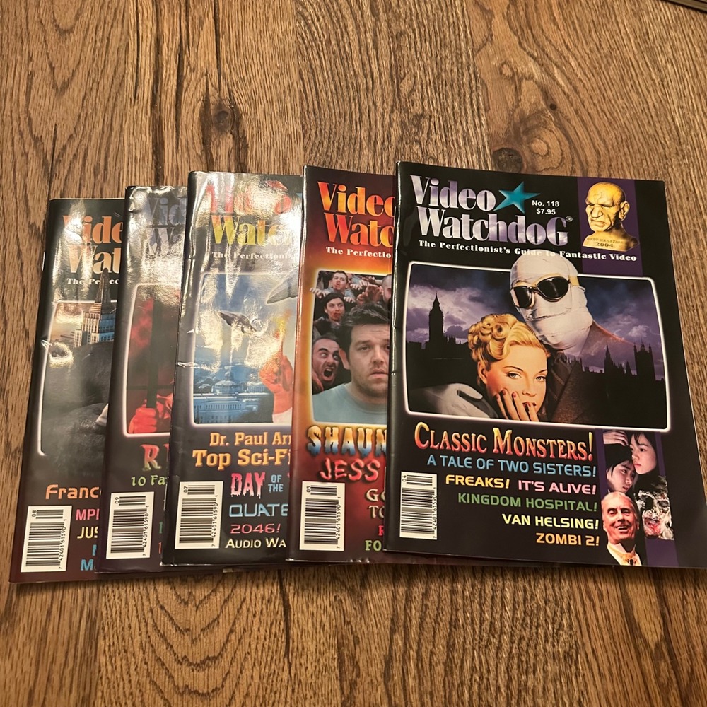 Video Watchdog Magazine Lot 5 Issues 118 119 120 121 126 Horror Sci-Fi Cult Film